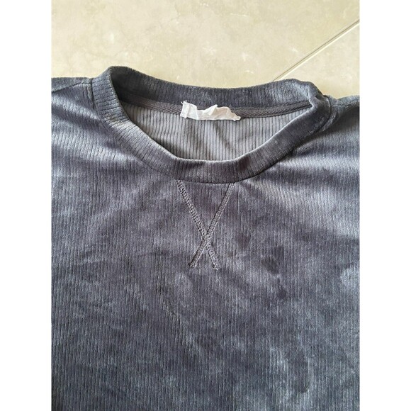 Hippie Rose Long Sleeve Crop Velour Women’s Sz XL Pullover Sweater Dark Silver - Picture 6 of 14